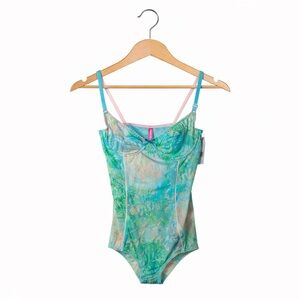 Cosmopolitan Tropical Mesh Bodysuit. Snaps at bottom. Size M. NWT